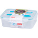 MagicHome lunch box, square, with fork and spoon, 2 compartments, 1.5 lit., 22x15.2x7.6 cm