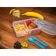 MagicHome lunch box, square, with fork and spoon, 2 compartments, 1.5 lit., 22x15.2x7.6 cm