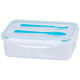 MagicHome lunch box, square, with fork and spoon, 2 compartments, 1.5 lit., 22x15.2x7.6 cm
