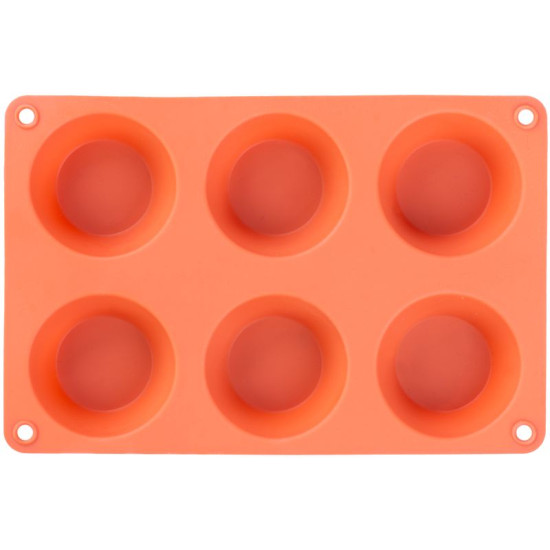 MagicHome mold, for baking, for 6 muffins, silicone, red, 23.7x16x3 cm MagicHome mold, for baking, for 6 muffins, silicone, red, 23.7x16x3 cm