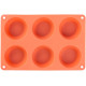 MagicHome mold, for baking, for 6 muffins, silicone, red, 23.7x16x3 cm MagicHome mold, for baking, for 6 muffins, silicone, red, 23.7x16x3 cm