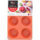 MagicHome mold, for baking, for 6 muffins, silicone, red, 23.7x16x3 cm MagicHome mold, for baking, for 6 muffins, silicone, red, 23.7x16x3 cm