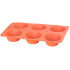 MagicHome mold, for baking, for 6 muffins, silicone, red, 23.7x16x3 cm