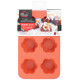Magic Home muffinivorm, 6-kohaline, silikoon, lillemustriga, punane, 28,6x17,2x3,5 cm