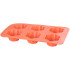 Magic Home muffinivorm, 6-kohaline, silikoon, lillemustriga, punane, 28,6x17,2x3,5 cm