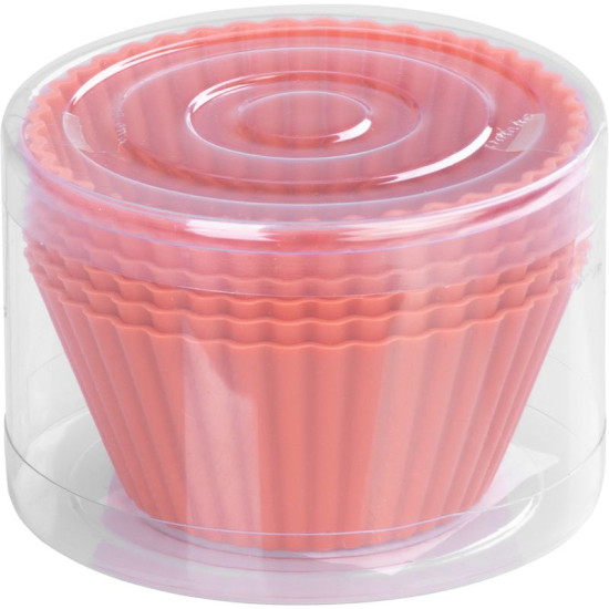 Magic Home küpsetusvormid, muffinitele, silikoon, punane, komplektis 6 tk, 6,5x6,5x3 cm