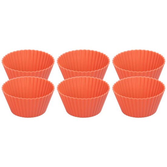 Magic Home küpsetusvormid, muffinitele, silikoon, punane, komplektis 6 tk, 6,5x6,5x3 cm