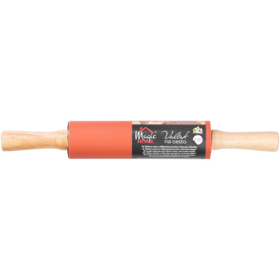 MagicHome rolling pin, for dough, silicone, wood, 37.5 cm MagicHome rolling pin, for dough, silicone, wood, 37.5 cm