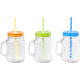 MagicHome joogipudel, kõrrega, värvilise korgiga, klaas, 480 ml, pakis. 12 tk