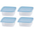 Toidunõu MagicHome, kandiline, Clip, komplekt 4 tk, 0,6 lit., 14,3x14,3x5,8 cm