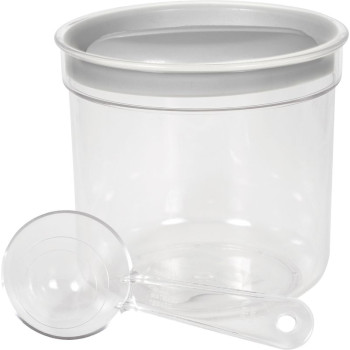 Food container Curver® DRY FOOD, 1L, with measuring cup, mint/gray/peach color mix, 13x12 cm