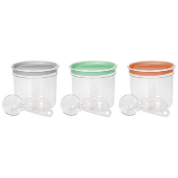 Food container Curver® DRY FOOD, 1L, with measuring cup, mint/gray/peach color mix, 13x12 cm