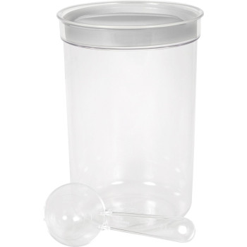 Food container Curver® DRY FOOD, 1,7L, with measuring cup, mint/grey/peach color mix, 13x19 cm