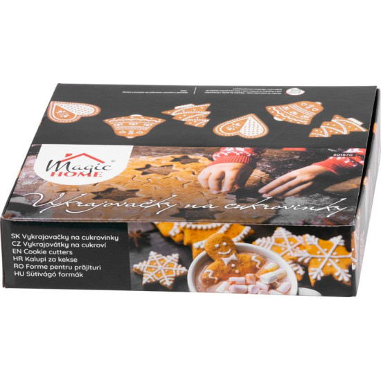 MagicHome küpsisevormid, küpsetamiseks, uusaasta, 6 mustrit, karbis 36 tk.