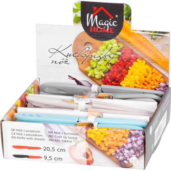 MagicHome knife, kitchen, paring, with cover, 20.5x2.8 cm, Sellbox 30 pcs MagicHome knife, kitchen, paring, with cover, 20.5x2.8 cm, Sellbox 30 pcs