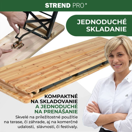 Aiamööbli komplekt DORMTUND Standard3, laud 175x46x77 cm, 2 pinki 175x23x47 cm, puit 25 mm