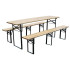 Aiamööbli komplekt DORMTUND Standard3, laud 175x46x77 cm, 2 pinki 175x23x47 cm, puit 25 mm