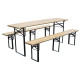 Aiamööbli komplekt DORMTUND Standard3, laud 175x46x77 cm, 2 pinki 175x23x47 cm, puit 25 mm