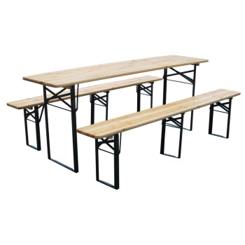 Beer set DORTMUND Max, table 220x70x77 cm, 2x bench 220x25x47 cm, wood 27 mm Beer set DORTMUND Max, table 220x70x77 cm, 2x bench 220x25x47 cm, wood 27 mm