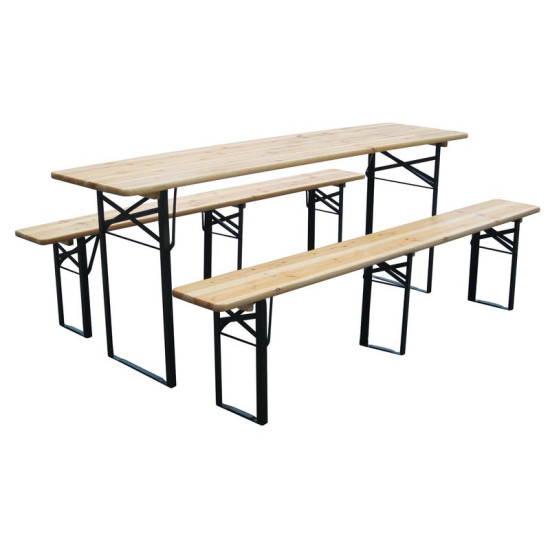 Beer set DORTMUND Max, table 220x70x77 cm, 2x bench 220x25x47 cm, wood 27 mm Beer set DORTMUND Max, table 220x70x77 cm, 2x bench 220x25x47 cm, wood 27 mm