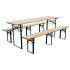 Beer set DORTMUND Max, table 220x70x77 cm, 2x bench 220x25x47 cm, wood 27 mm