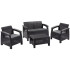 Allibert Corfu terrace set, graphite/coolgray, table, sofa, 2x chair