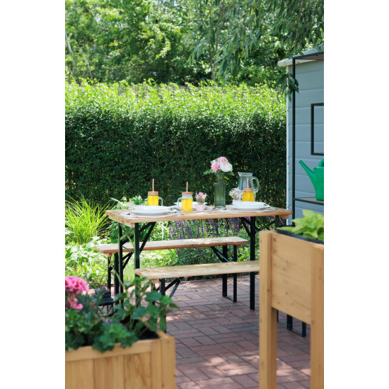 Beer set DORTMUND Mini3, table 117x56x76.5 cm, 2x bench 117x25x46.5 cm, wood 27 mm Beer set DORTMUND Mini3, table 117x56x76.5 cm, 2x bench 117x25x46.5 cm, wood 27 mm