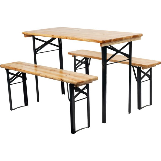 Beer set DORTMUND Mini3, table 117x56x76.5 cm, 2x bench 117x25x46.5 cm, wood 27 mm Beer set DORTMUND Mini3, table 117x56x76.5 cm, 2x bench 117x25x46.5 cm, wood 27 mm