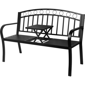 Pegi bench, garden with table, metal 127x53x84 cm
