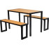 Set garden garden, table 118x58x75,5 cm, 2x bench 108x25x45 cm