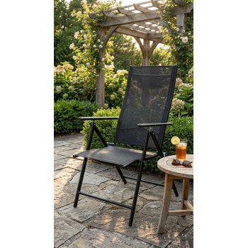 Minini chair, black, garden, adjustable, 56x71x106 cm