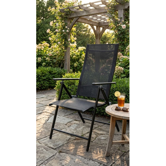 Minini chair, black, garden, adjustable, 56x71x106 cm Minini chair, black, garden, adjustable, 56x71x106 cm