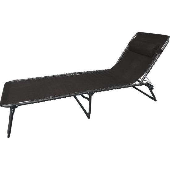 Lamamistool VERACRUZ, must, reguleeritav, 190x58x28 cm Lamamistool VERACRUZ, must, reguleeritav, 190x58x28 cm