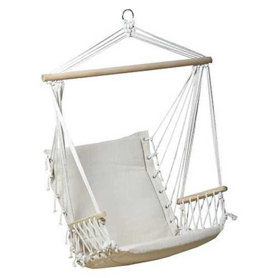 Hanging chair CRAIG, white, cotton, max. 150 kg, 100x50 cm Hanging chair CRAIG, white, cotton, max. 150 kg, 100x50 cm