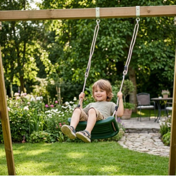 Child swing LEQ ABELLA, green, 43x17x8.5 cm, plastic