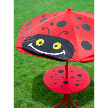 Set LEQ MELISENDA Mariquita, ladybug, parasol 105 cm, table 50 cm, 2 chairs
