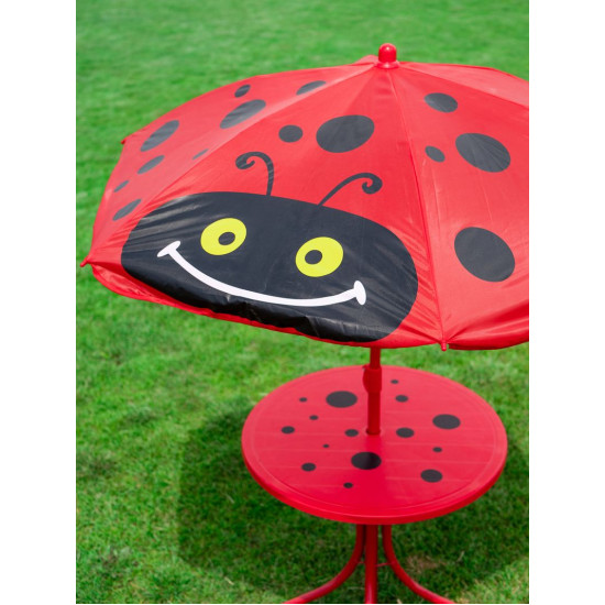 Set LEQ MELISENDA Mariquita, ladybug, parasol 105 cm, table 50 cm, 2 chairs Set LEQ MELISENDA Mariquita, ladybug, parasol 105 cm, table 50 cm, 2 chairs