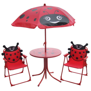 Set LEQ MELISENDA Mariquita, ladybug, parasol 105 cm, table 50 cm, 2 chairs