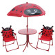 Set LEQ MELISENDA Mariquita, ladybug, parasol 105 cm, table 50 cm, 2 chairs Set LEQ MELISENDA Mariquita, ladybug, parasol 105 cm, table 50 cm, 2 chairs