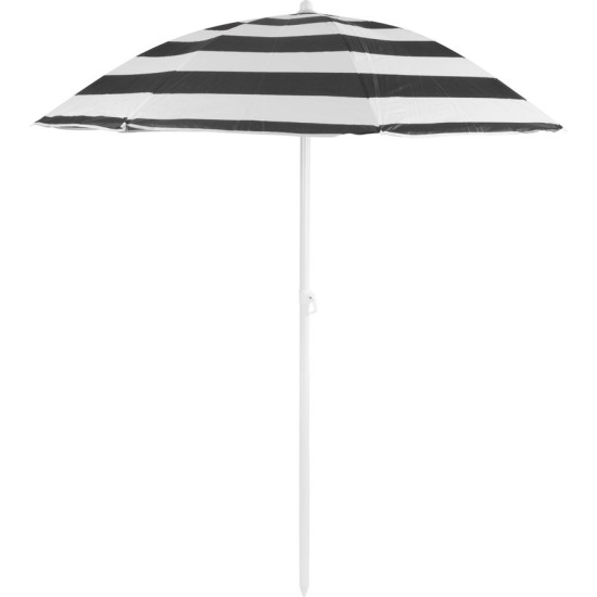 Päikesevari DALIA 180 cm, 32/32 mm, kallutatava liigendiga, must-valge, rand