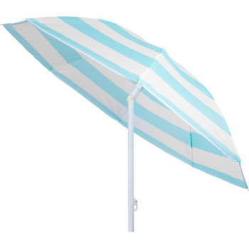 Parasol DALIA 180 cm, 32/32 mm, with tilting joint, turquoise-white, beach