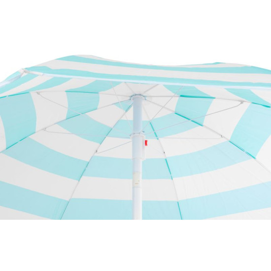 Parasol DALIA 180 cm, 32/32 mm, with tilting joint, turquoise-white, beach Parasol DALIA 180 cm, 32/32 mm, with tilting joint, turquoise-white, beach