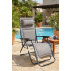 Lounger CAROLINA, grey, adjustable, 160x60x110 cm