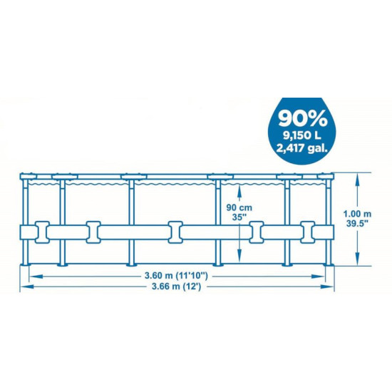 Bestwаy® Steel рro MаX Бассейн 56418, 3,66 м x 1,00 м Bestwаy® Steel рro MаX Бассейн 56418, 3,66 м x 1,00 м