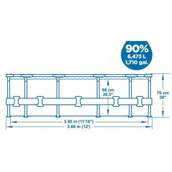 Bestwаy® Steel рro MаX™ Бассейн 56416, 3,66 м x 76 см Bestwаy® Steel рro MаX™ Бассейн 56416, 3,66 м x 76 см