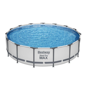 Бассейн каркасный Bestwаy® Steel рro MаX 56488, 457x107 см, фильтр, лестница для бассейна, коврик, покрывало для бассейна