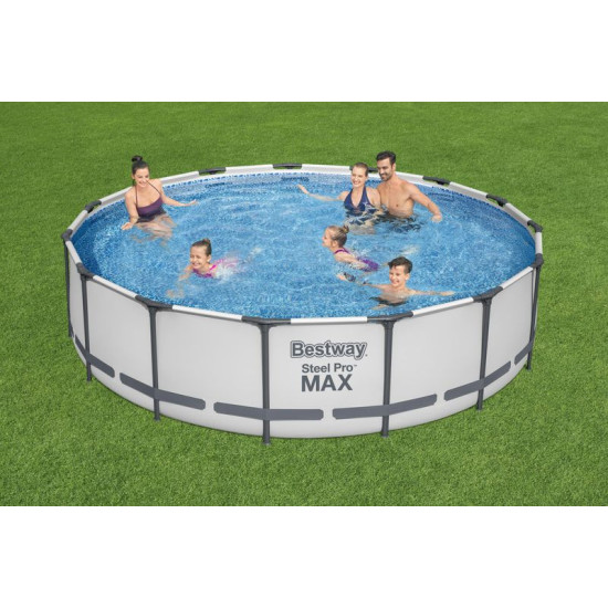 Bestway® Steel Pro MAX bassein, 56488, kassettfiltreerimine, redel, kate, 457x107 cm Bestway® Steel Pro MAX bassein, 56488, kassettfiltreerimine, redel, kate, 457x107 cm