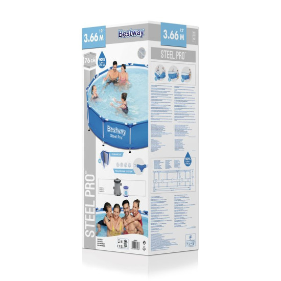 Bestway® Steel Pro MAX™ Above Ground Pool Set 3.66 m x 76 cm, filter