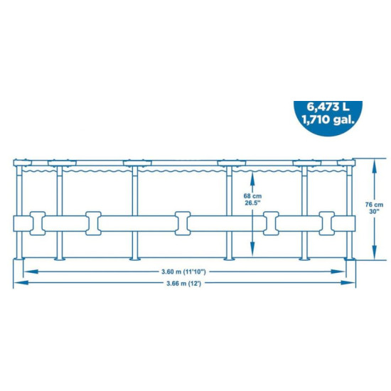 Bestway® Steel Pro MAX™ Above Ground Pool Set 3.66 m x 76 cm, filter