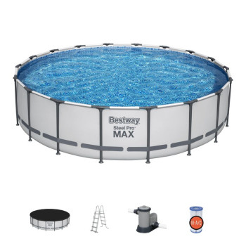 Above Ground Pool Bestway® Steel Pro MAX, 56462, filter, pump, ladder, tarpaulin, 5,49x1,22 m